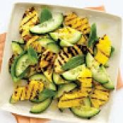 Pineapple(Grilled), Basil, and Cucumber Salad