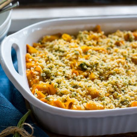 Butternut squash mac n cheese with crispy sage breadcrumbs