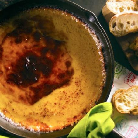 Queso Fundido with Charred Poblanos and Sides