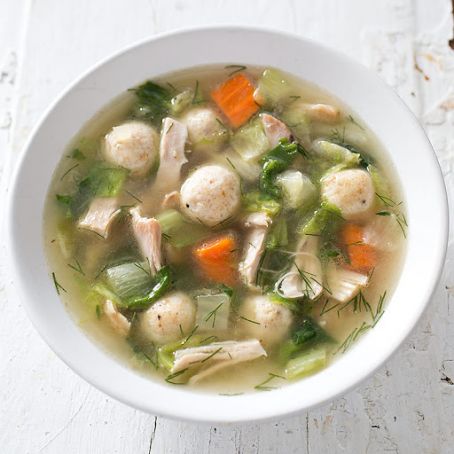Italian Chicken Soup with Parmesan Dumplings
