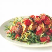 Chicken with Tomato-Saffron Vinaigrette on Frisée