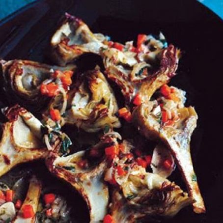 ARTICHOKES BRAISED IN LEMON & OLIVE OIL