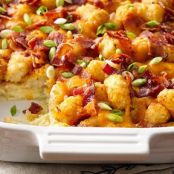 Impossibly Easy Bacon, Egg and Tot Bake (With Make-Ahead Directions)