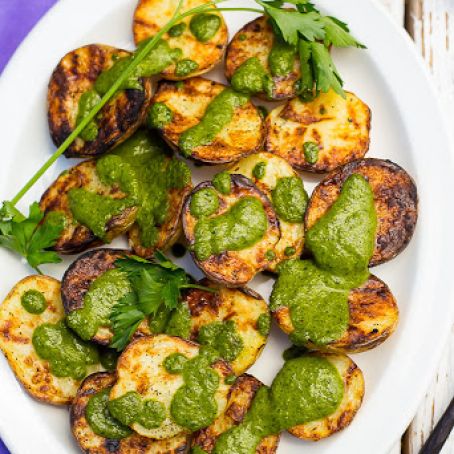 Grilled potatoes with Lemon Herb Dressing