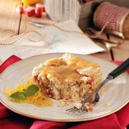 Rhubarb Cake with Lemon Sauce