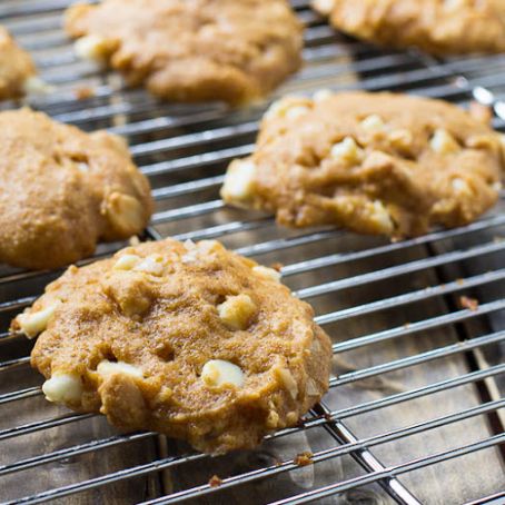 Pumpkin-White Chocolate Chip Cookies - Spicy Southern Kitchen