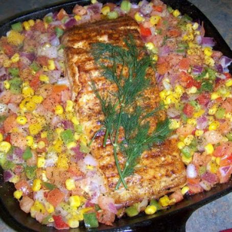 Grilled Salmon and Vegetables