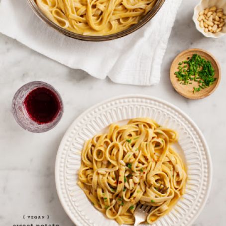Sweet potato (vegan) alfredo