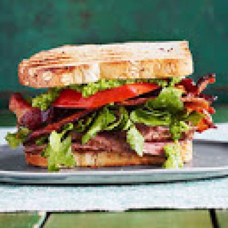 Sliced Steak BLTs with Jalapeno Chimichurri