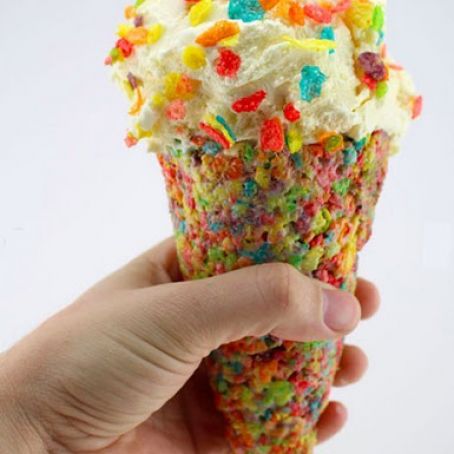 Rice Krispie or Fruity Pebbles Cone