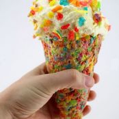 Rice Krispie or Fruity Pebbles Cone