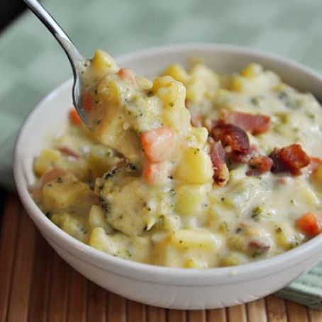 Broccoli Cheese and Bacon Soup