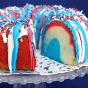 Firecracker Red White and Blue Cake