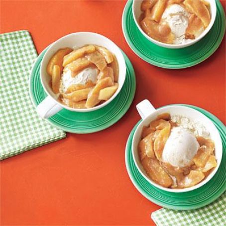 Honeyed Apples and ice cream