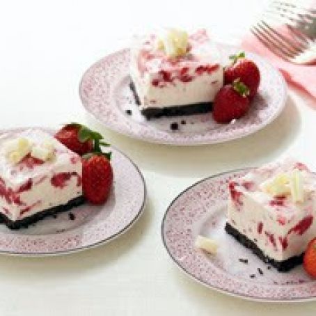Frozen Strawberry-White Chocolate Mousse Squares