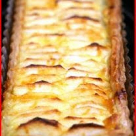 French apple tart with custard and orange marmelade glaze