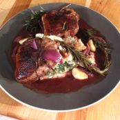Lamb T-Bones with Rosemary-Balsamic Butter Sauce