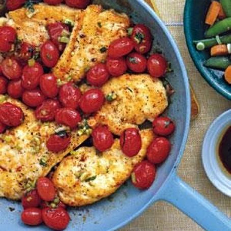 Chicken Cutlets With Tomato Sauté