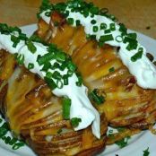 Hasselback Garlic Potatoes w/ Bacon & Cheese