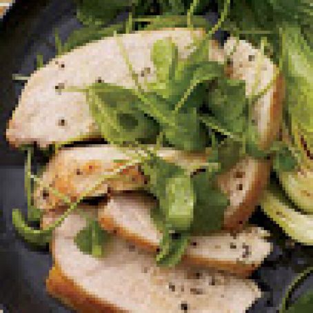 Mustard-Glazed Chicken with Arugula and Bok Choy