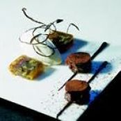 Chocolate Encerraditos with Jamaica Pepper Ice Cream and Pineapple and Muscovado Ravioli