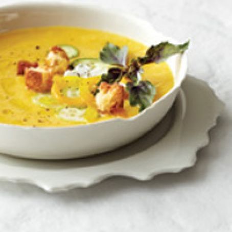 Chilled Peach Soup with Fresh Goat Cheese