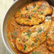 Skillet Chicken in onion cream sauce