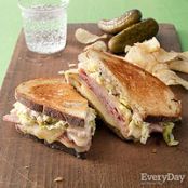 Ham & Swiss Reubens with Savoy Cabbage & Green Onion Dressing