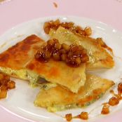 Blue Cheese and Brie Quesadillas with a Pear and Brown Sugar Compote