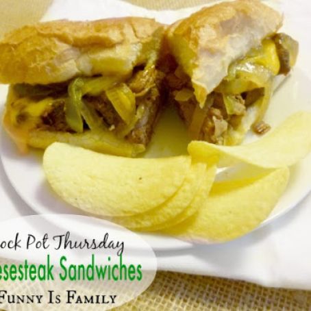 Crock Pot Cheesesteak Sandwiches
