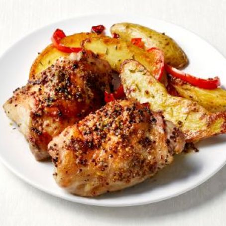 Mustard Chicken Thighs with Rosemary Potatoes*