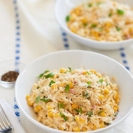 Creamy Corn and Basil Orzotto
