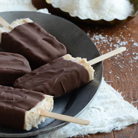 Paletas - Chocolate-Covered Toasted Coconut Pops