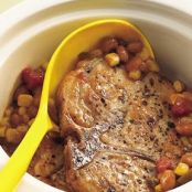 Pork Chops with Salsa Beans