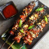 Crispy Caramel Chicken Skewers