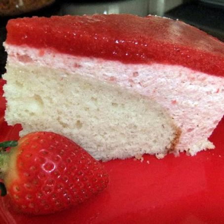 Strawberry Bavarian Cream Cake with Strawberry Mirror