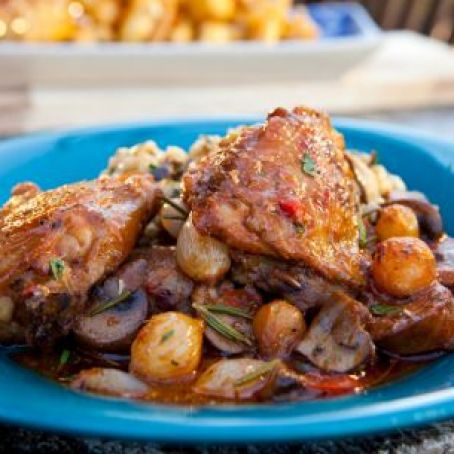 Chicken Thigh and Fennel Sausage Cacciatore
