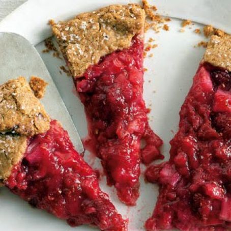 Rhubarb and RAspberry Crostada