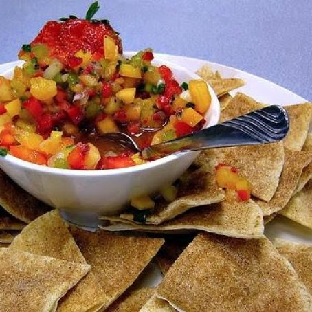 Fruit Salsa with Cinnamon Crisps