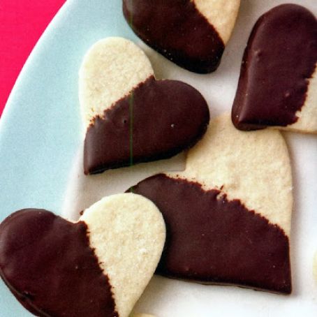 Black and White Shortbread Hearts