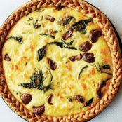 Garlic, Spinach, and Cheddar Tart, Caramelized