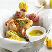 Shrimp Boil On A Stick With Thyme Lemon Butter