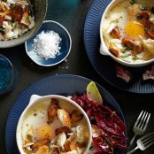 Coddled Eggs With Chanterelles & Crab