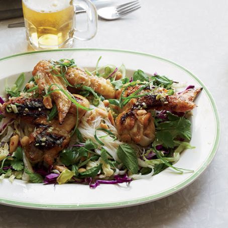 Spicy Fish Sauce Chicken Wings with Vermicelli Salad