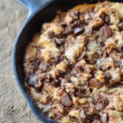 Dark Chocolate Chip Skillet Cookie