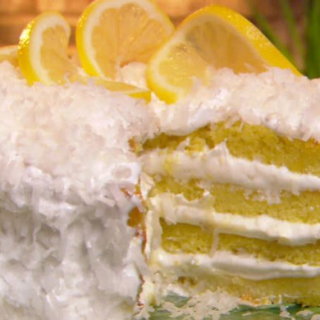 Fluffy Southern Coconut and Lemon Curd Cake (Paula Deen)