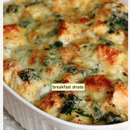 Spinach and Cheese Strata | Annie's Eats