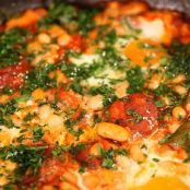 Homemade Baked Beans with Eggs and Chorizo