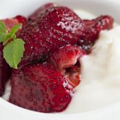 Basil Roasted Strawberries with Yogurt