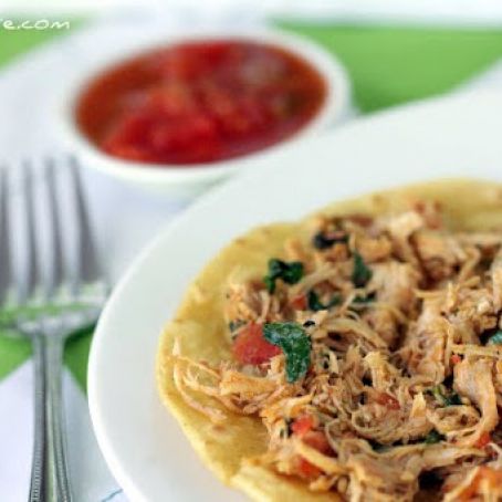 Salsa Chicken and Ranch Florentine Tostadas